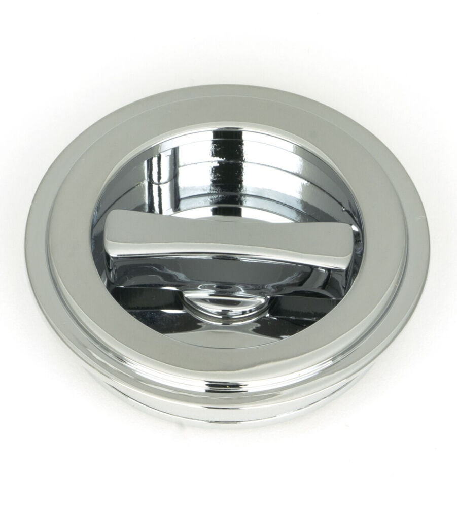 From The Anvil Polished Chrome 60mm Art Deco Round Pull - Privacy Set - Image 3
