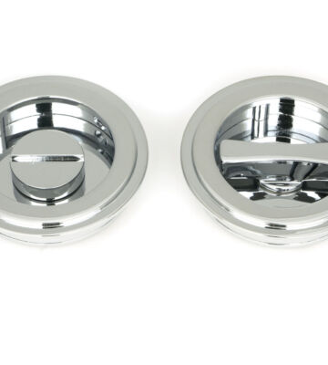 From The Anvil Polished Chrome 60mm Art Deco Round Pull – Privacy Set
