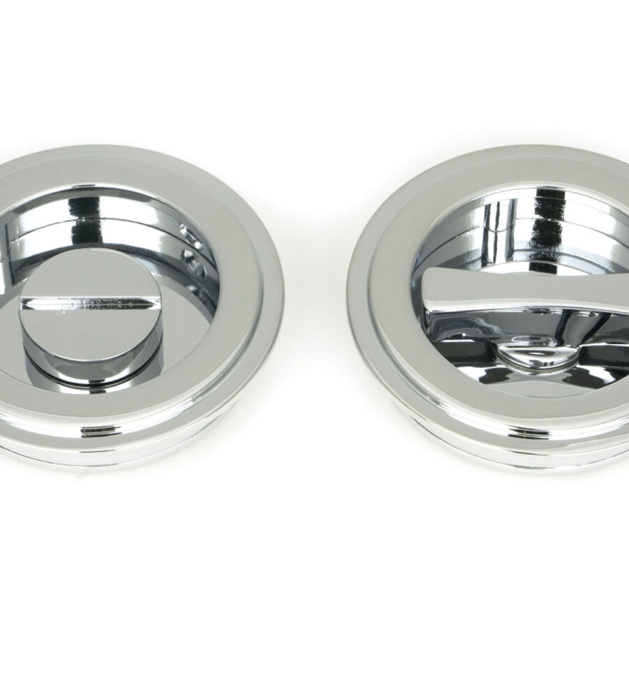 From The Anvil Polished Chrome 60mm Art Deco Round Pull - Privacy Set