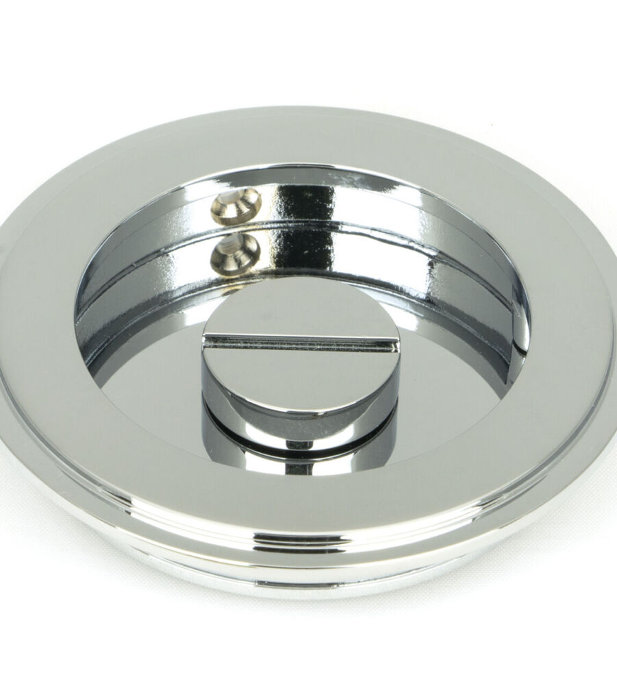 From The Anvil Polished Chrome 75mm Art Deco Round Pull - Privacy Set - Image 4