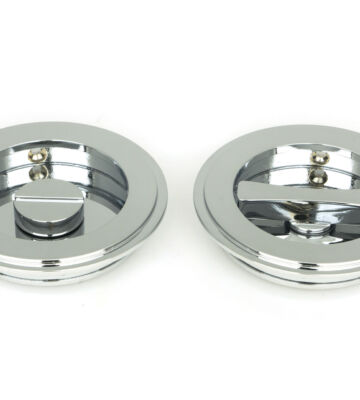 From The Anvil Polished Chrome 75mm Art Deco Round Pull – Privacy Set