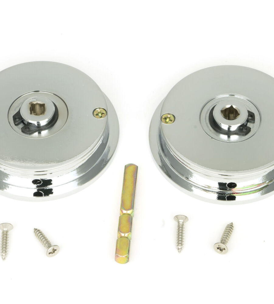From The Anvil Polished Chrome 60mm Plain Round Pull - Privacy Set - Image 5