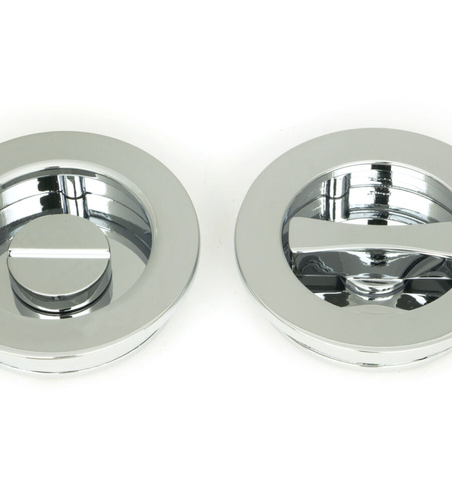 From The Anvil Polished Chrome 60mm Plain Round Pull - Privacy Set