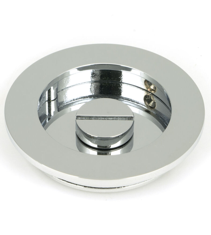 From The Anvil Polished Chrome 75mm Plain Round Pull - Privacy Set - Image 4