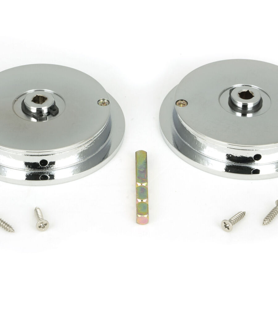 From The Anvil Polished Chrome 75mm Plain Round Pull - Privacy Set - Image 5