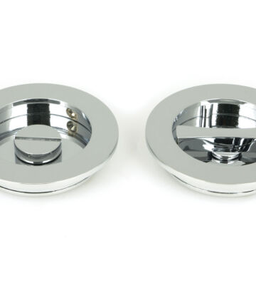From The Anvil Polished Chrome 75mm Plain Round Pull – Privacy Set