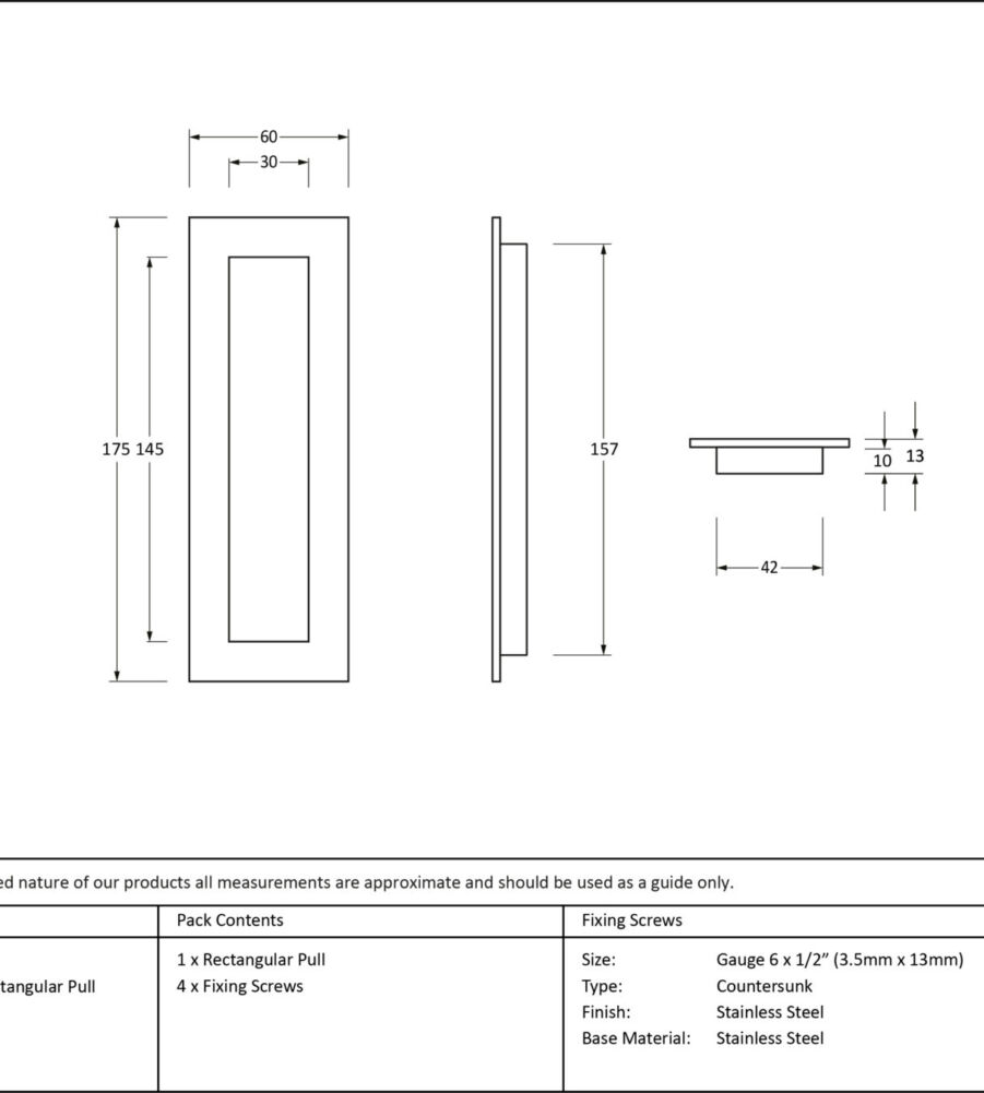 From The Anvil Aged Brass 175mm Plain Rectangular Pull - Image 2