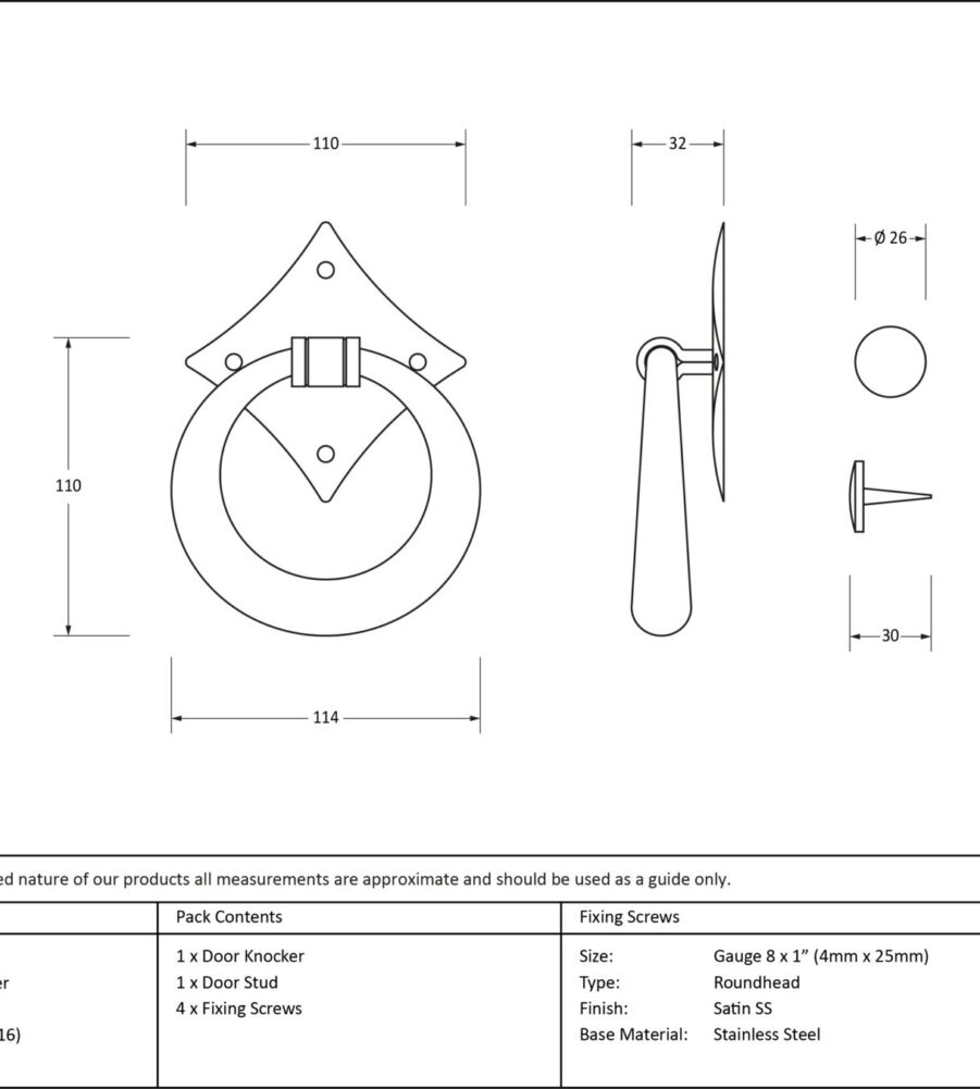 From The Anvil Satin Marine SS (316) Ring Door Knocker - Image 2