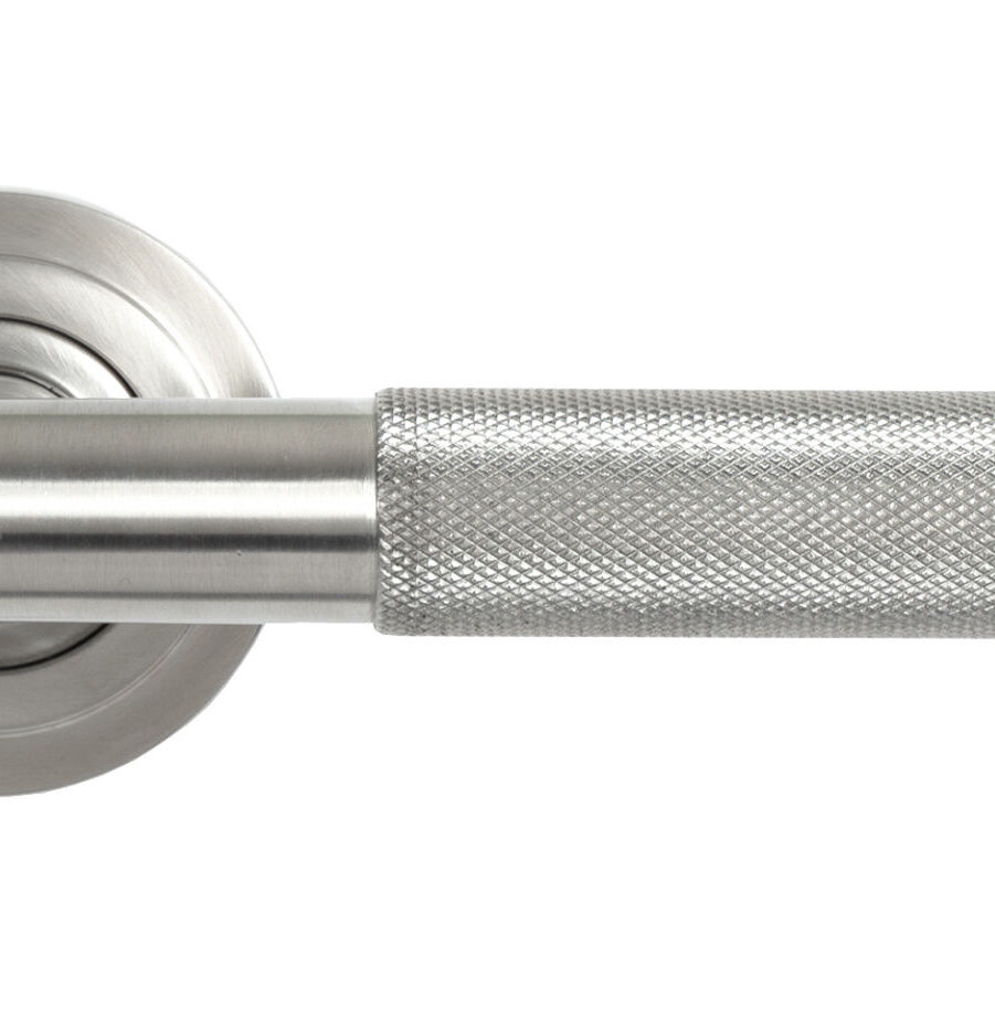 From The Anvil Satin Marine SS (316) Brompton Lever on Rose Set (Art Deco) - Image 3