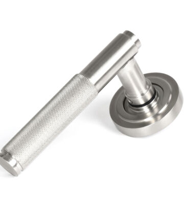 From The Anvil Satin Marine SS (316) Brompton Lever on Rose Set (Art Deco)