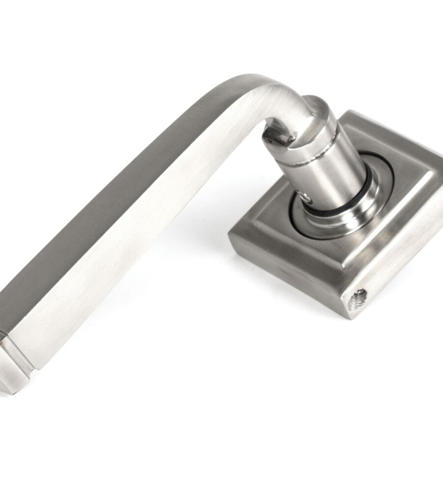 From The Anvil Satin Marine SS (316) Avon Round Lever on Rose Set (Square)