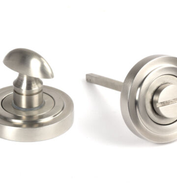 From The Anvil Satin Marine SS (316) Round Thumbturn Set (Art Deco)