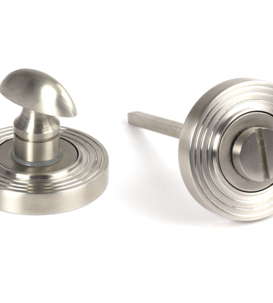 From The Anvil Satin Marine SS (316) Round Thumbturn Set (Beehive)