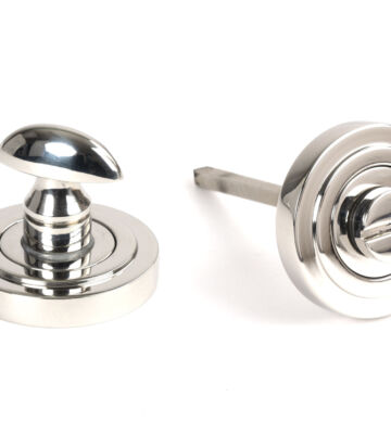 From The Anvil Polished Marine SS (316) Round Thumbturn Set (Art Deco)
