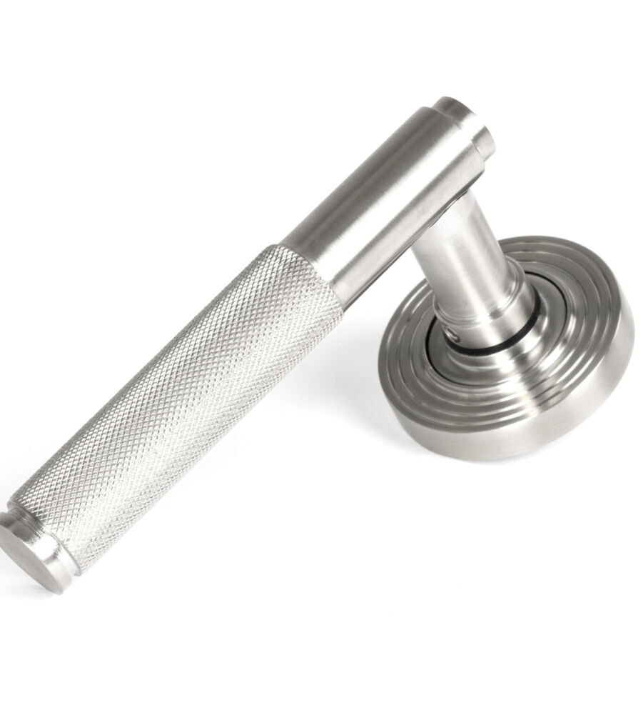 From The Anvil Satin Marine SS (316) Brompton Lever on Rose Set (Beehive) - Unsprung