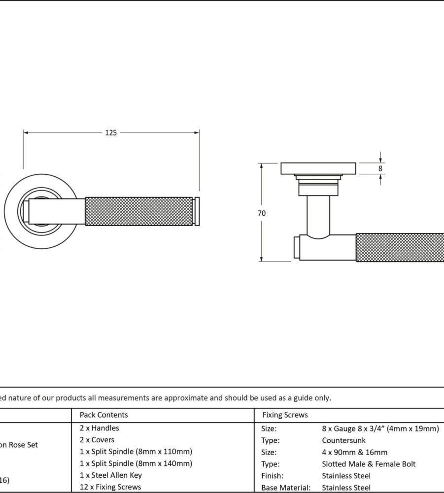 From The Anvil Polished Marine SS (316) Brompton Lever on Rose Set (Plain) - Unsprung - Image 2