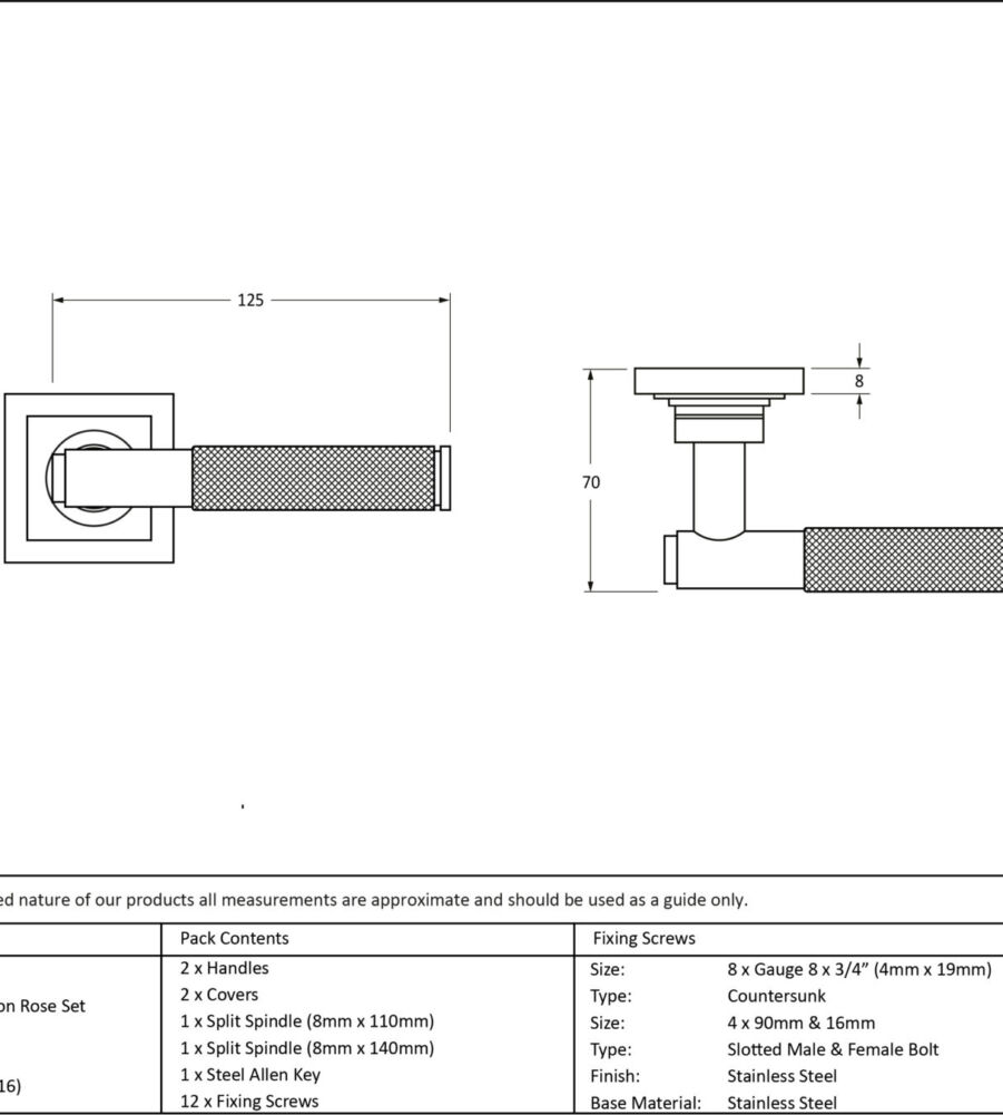 From The Anvil Polished Marine SS (316) Brompton Lever on Rose Set (Square) - Unsprung - Image 2