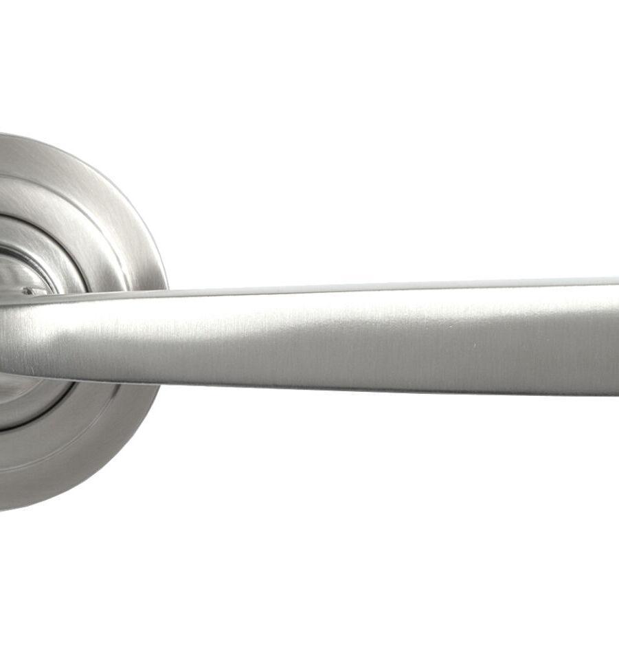 From The Anvil Satin Marine SS (316) Avon Round Lever on Rose Set (Art Deco) - Unsprung - Image 3