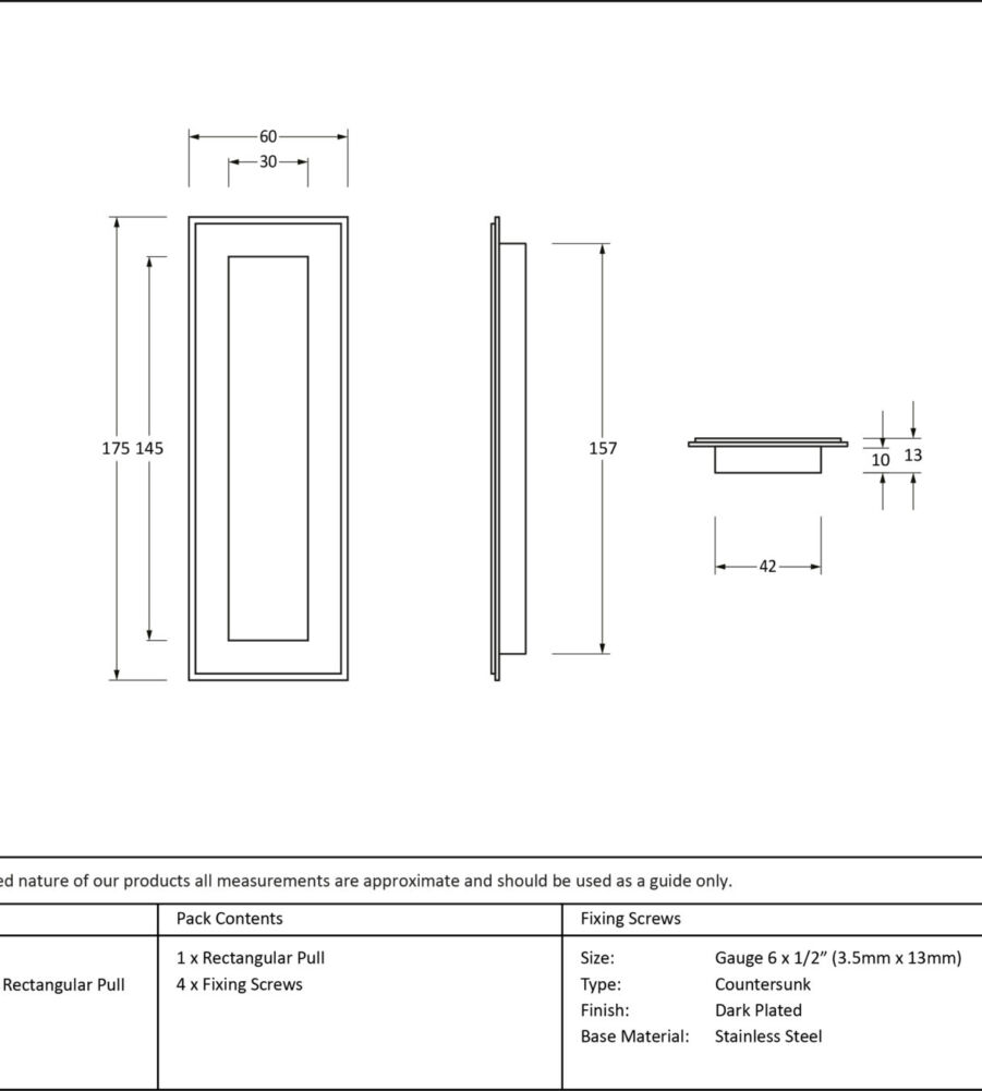 From The Anvil Aged Bronze 175mm Art Deco Rectangular Pull - Image 2