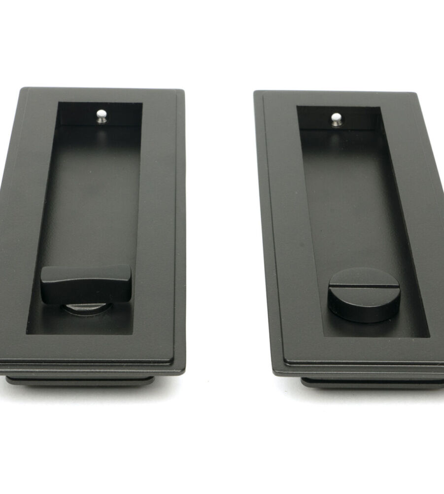 From The Anvil Aged Bronze 175mm Art Deco Rectangular Pull - Privacy Set - Image 3