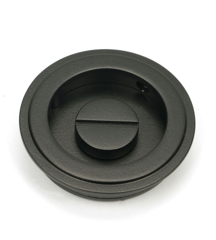 From The Anvil Aged Bronze 60mm Art Deco Round Pull - Privacy Set - Image 4