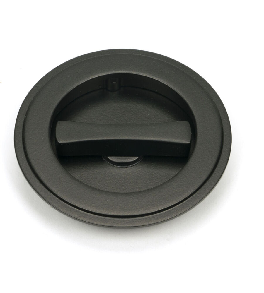 From The Anvil Aged Bronze 75mm Art Deco Round Pull - Privacy Set - Image 3