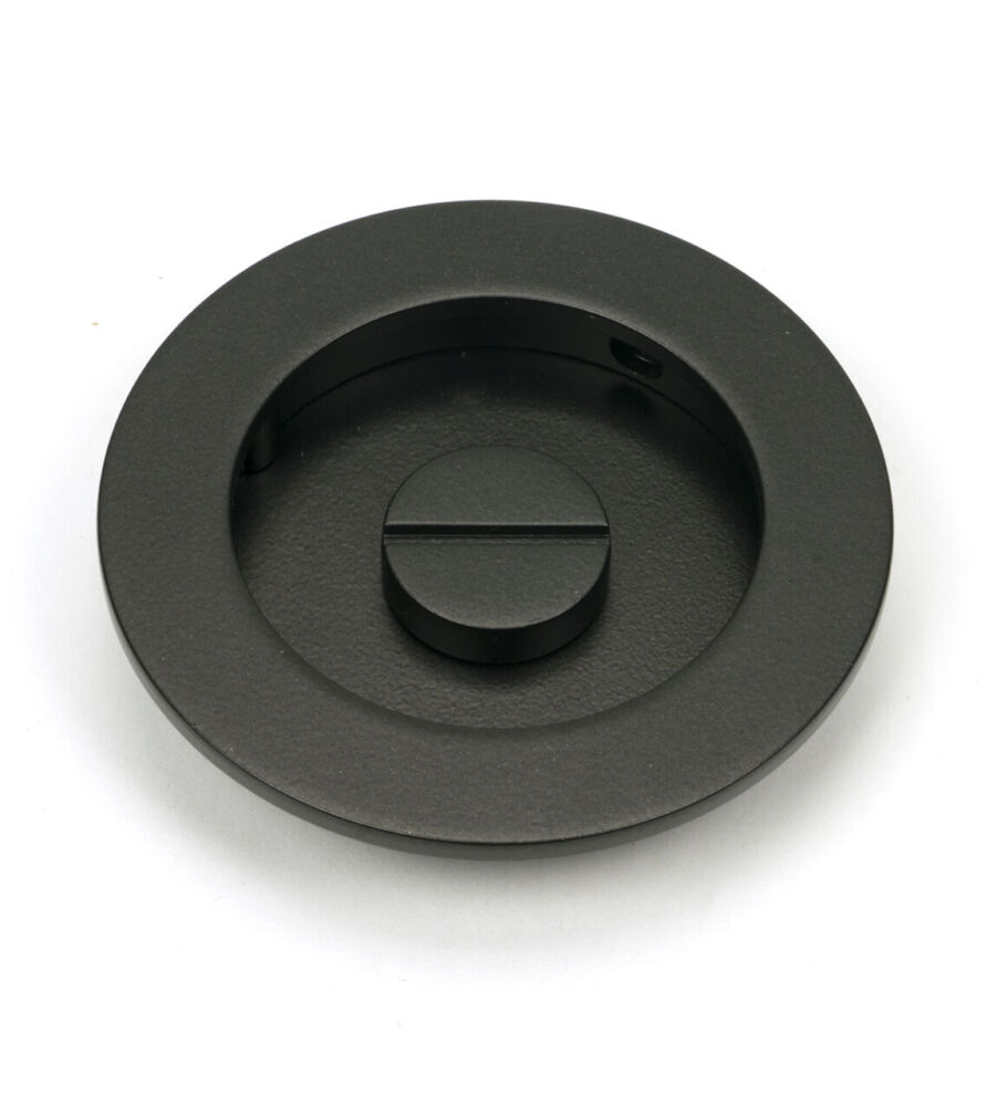 From The Anvil Aged Bronze 75mm Plain Round Pull - Privacy Set - Image 4