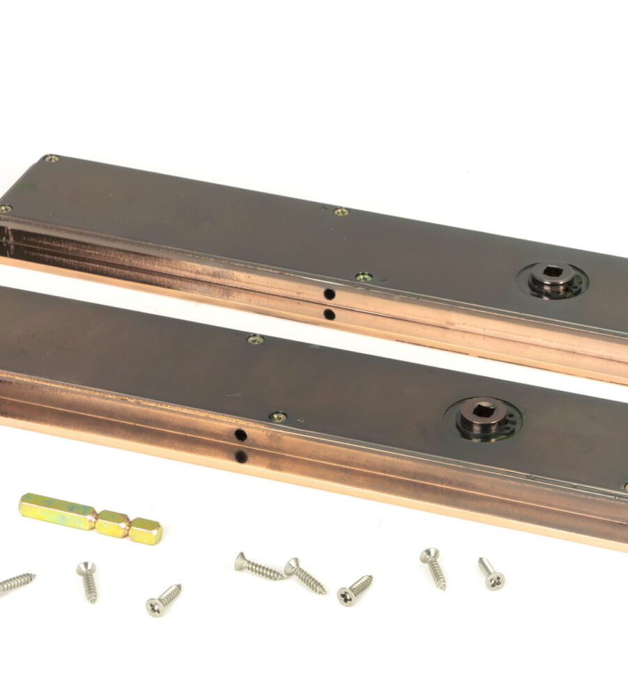 From The Anvil Polished Bronze 250mm Plain Rectangular Pull - Privacy Set - Image 4