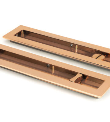 From The Anvil Polished Bronze 250mm Plain Rectangular Pull – Privacy Set