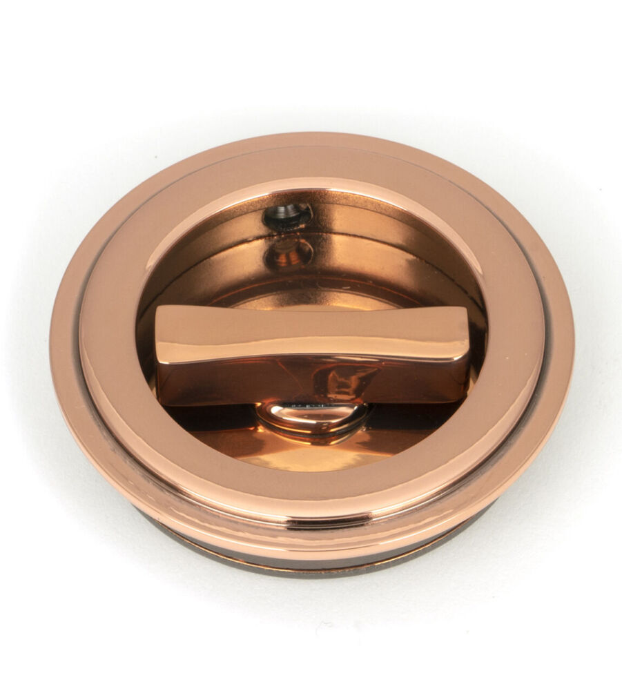 From The Anvil Polished Bronze 60mm Art Deco Round Pull - Privacy Set - Image 3