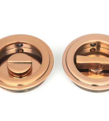 From The Anvil Polished Bronze 60mm Art Deco Round Pull – Privacy Set
