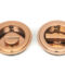 From The Anvil Polished Bronze 60mm Art Deco Round Pull - Privacy Set
