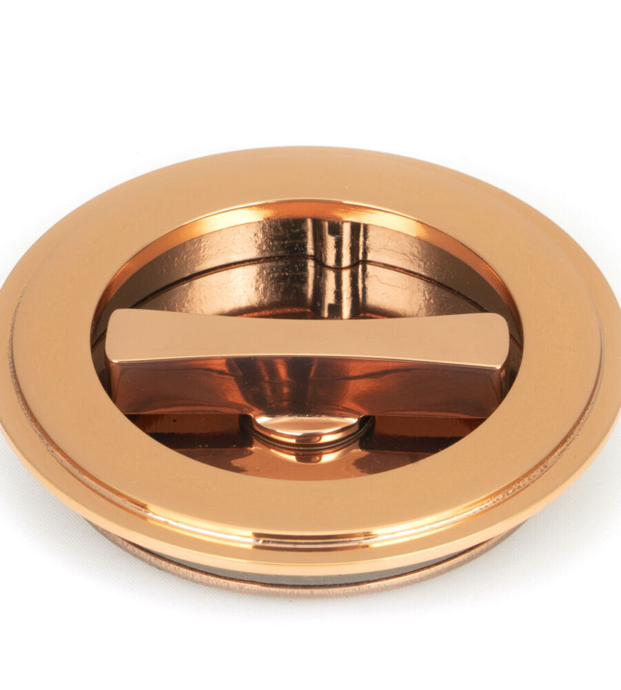 From The Anvil Polished Bronze 75mm Art Deco Round Pull - Privacy Set - Image 3