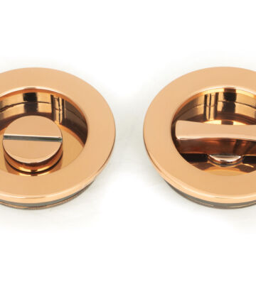 From The Anvil Polished Bronze 60mm Plain Round Pull – Privacy Set