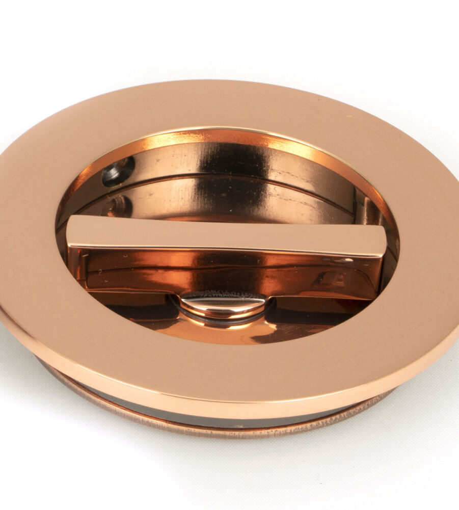 From The Anvil Polished Bronze 75mm Plain Round Pull - Privacy Set - Image 3