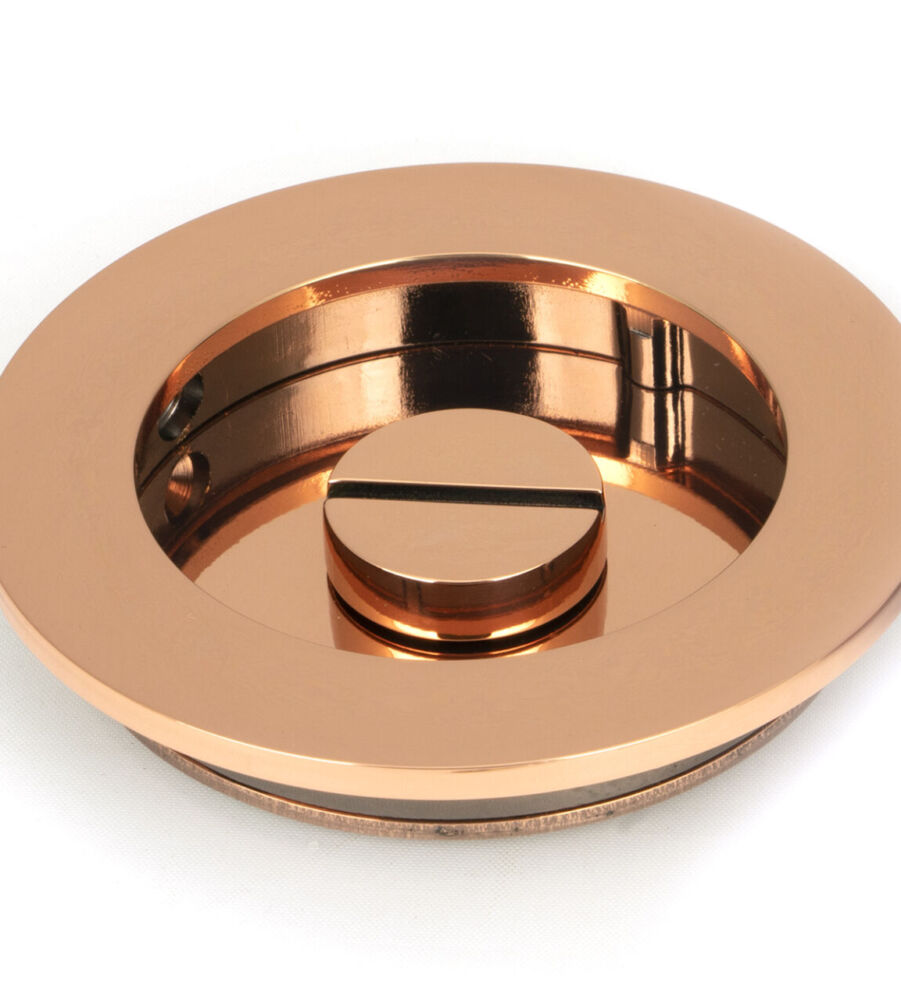 From The Anvil Polished Bronze 75mm Plain Round Pull - Privacy Set - Image 4