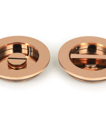 From The Anvil Polished Bronze 75mm Plain Round Pull – Privacy Set