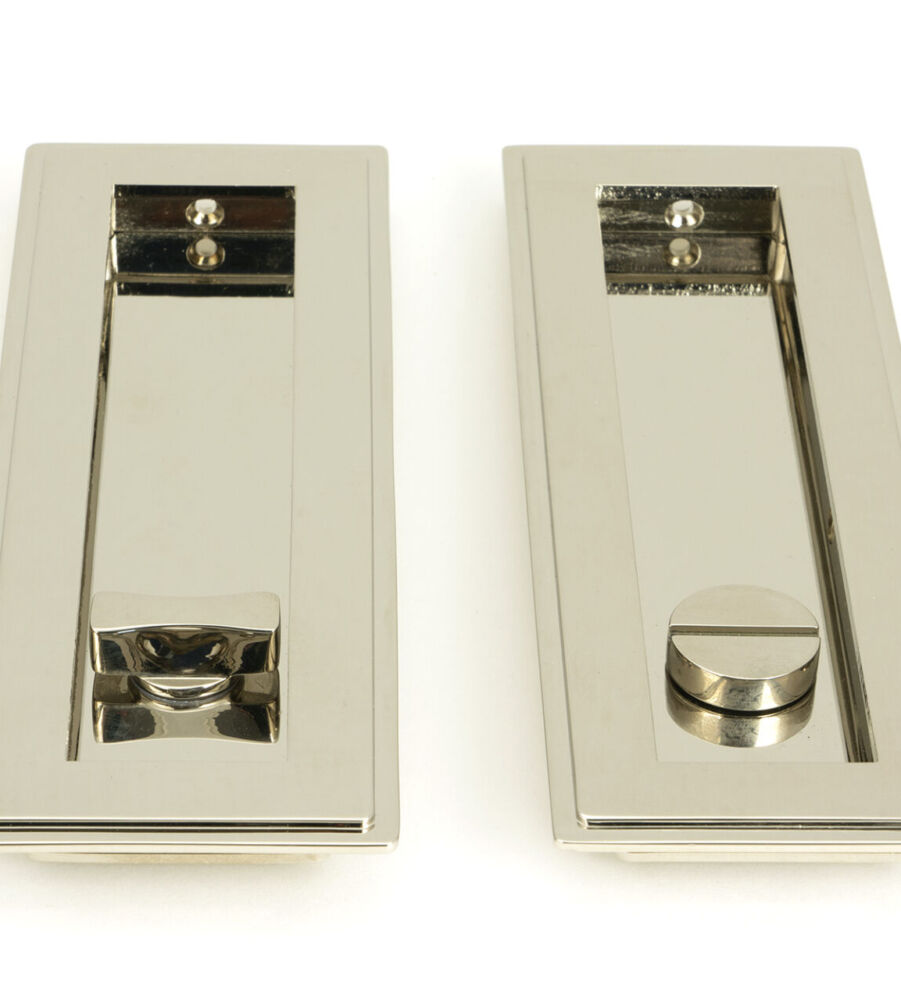 From The Anvil Polished Nickel 175mm Art Deco Rectangular Pull -Privacy Set - Image 3