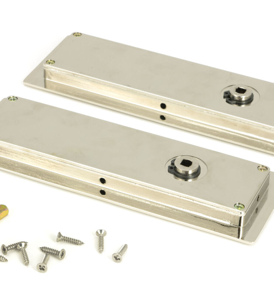 From The Anvil Polished Nickel 175mm Art Deco Rectangular Pull -Privacy Set - Image 4