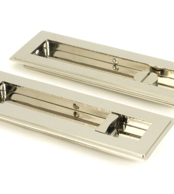 From The Anvil Polished Nickel 175mm Art Deco Rectangular Pull -Privacy Set
