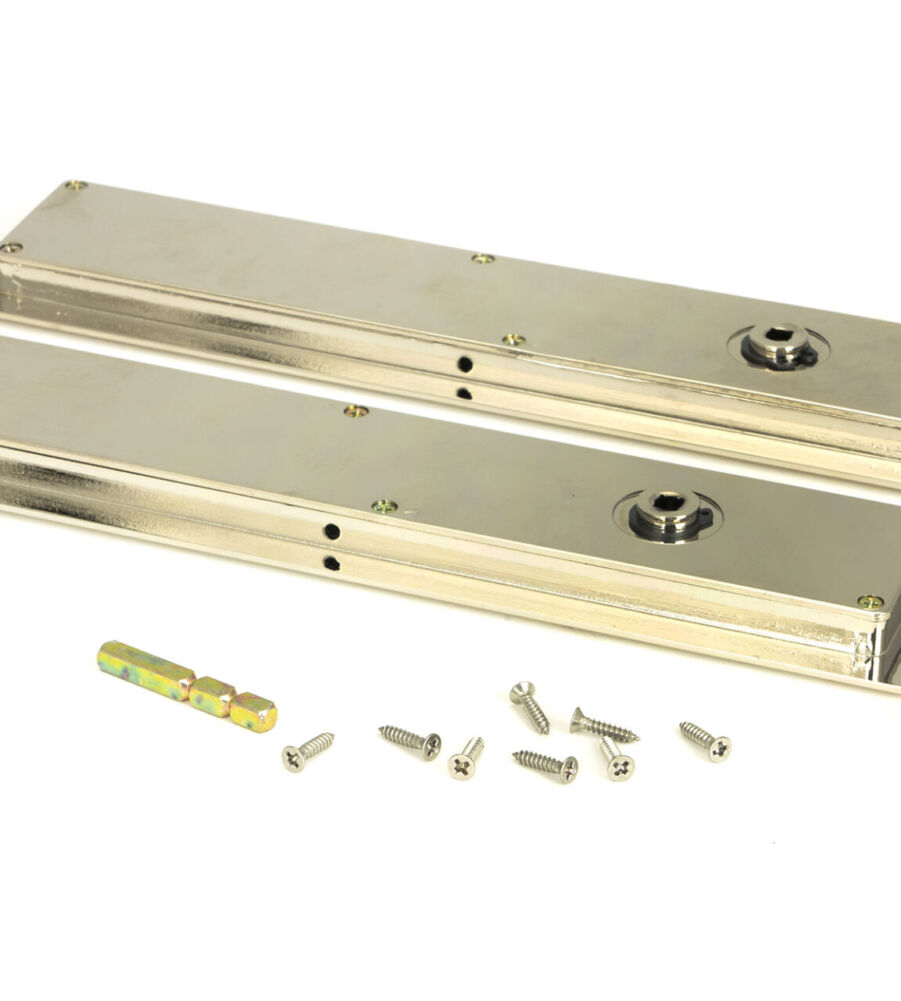 From The Anvil Polished Nickel 250mm Art Deco Rectangular Pull -Privacy Set - Image 4