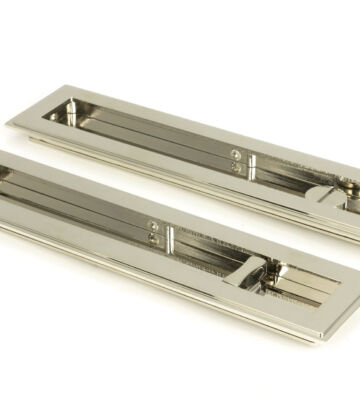 From The Anvil Polished Nickel 250mm Art Deco Rectangular Pull -Privacy Set