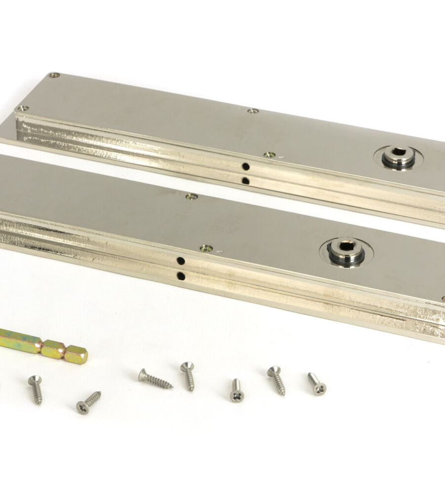 From The Anvil Polished Nickel 250mm Plain Rectangular Pull - Privacy Set - Image 4