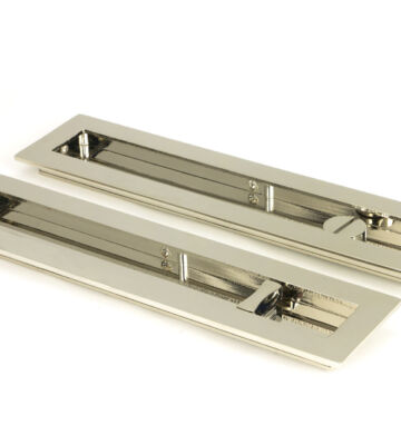 From The Anvil Polished Nickel 250mm Plain Rectangular Pull – Privacy Set