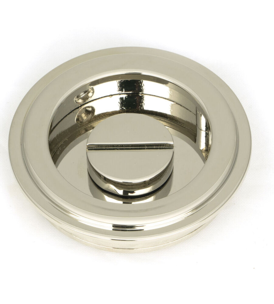 From The Anvil Polished Nickel 60mm Art Deco Round Pull - Privacy Set - Image 3