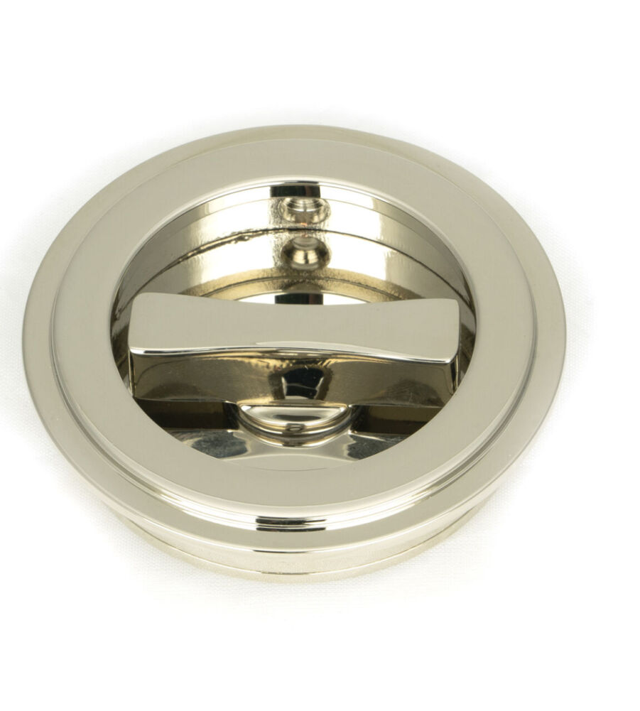 From The Anvil Polished Nickel 60mm Art Deco Round Pull - Privacy Set - Image 4