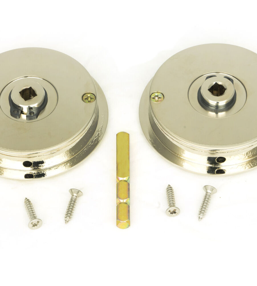 From The Anvil Polished Nickel 60mm Art Deco Round Pull - Privacy Set - Image 5
