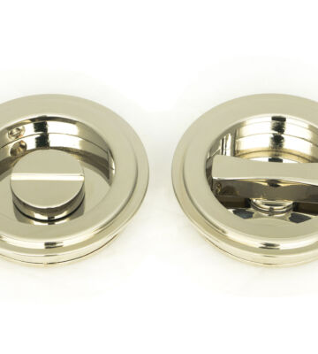 From The Anvil Polished Nickel 60mm Art Deco Round Pull – Privacy Set