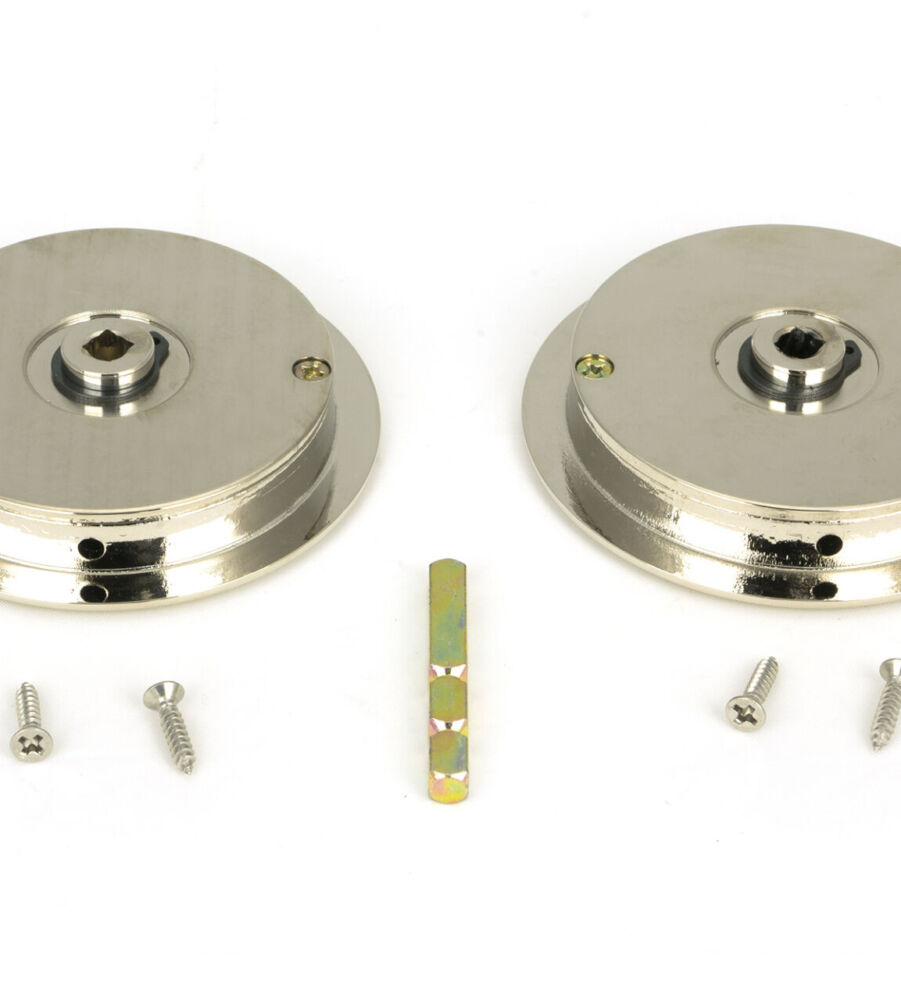 From The Anvil Polished Nickel 75mm Art Deco Round Pull - Privacy Set - Image 5