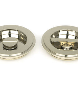 From The Anvil Polished Nickel 75mm Art Deco Round Pull - Privacy Set
